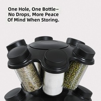Étagère à épices rotative 12-en-1, organisateur de condiments grande capacité, support de rangement de cuisine, porte-bouteilles antiadhésif durable pour comptoir