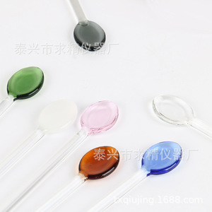 Cuillère à mélanger en verre coloré Autonomie – Transparente, verte, bleue, rose, marron – Essentiels quotidiens pour la maison, agitateur à cocktail - Product Image 1