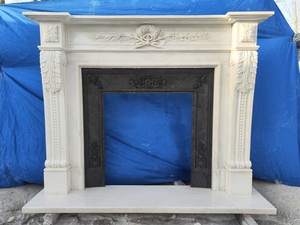 हाथ से तराशने वाले सफेद फायरप्लेस संगमरमर के हाथ से नक्काशी संगमरमर के फ्रांसीसी यूरोपीय प्राकृतिक पत्थर संगमरमर की फिजगह - Product Image 5