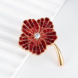 Creative Full Diamond poppy Flower <strong>Brooch</strong> <strong>UK</strong> Commemorative Day Chest Flower Rhinestone Alloy <strong>Brooch</strong> Commemorative Day Badge - Product Image 3