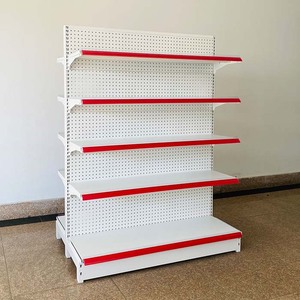 Xingye Factory White Double Gondola Estantes Metalicas Island Grocery Retail <strong>Mini</strong> Gondola Shelving Tradeshow <strong>Supermarket</strong> - Product Image 1