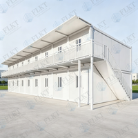 Unité de conteneur plat en acier galvanisé FLKT, anti-rouille, préfabriquée, modulaire, pour transport maritime côtier, maison/villa