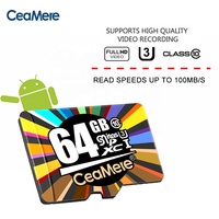 Cartes mémoire Micro SD en gros Ceamere, haute qualité, classe 10 U1 U3, puces taïwanaises, 32 Go, 64 Go, 128 Go