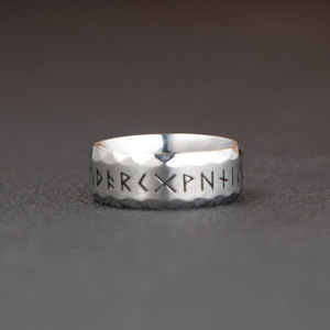 <b>Titanium</b> Steel Rune <b>Ring</b> Men's Nordic Viking Letter Vintage Style Gift Jewelry SA1155 - Product Image 2