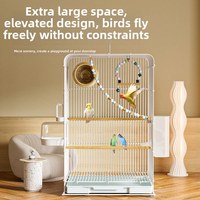 Cage à oiseaux portable en métal pour perroquets et perruches avec plateau amovible, gamelle et perchoir – Utilisation extérieure/voiture