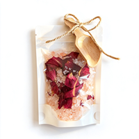 Brinelume Sachet de sel de bain naturel apaisant à la lavande et à la rose pour un sommeil réparateur et le soulagement de l'anxiété, pour baignoire à domicile, avec sel d'Epsom, pour rituels domestiques et spa