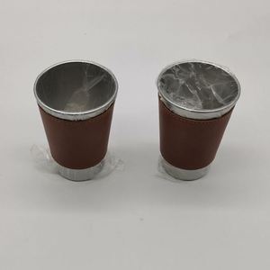 Stainless Steel Beer <b>Mug</b> 16oz Leather Sleeve Rolled Edge Bar Cup - Product Image 2
