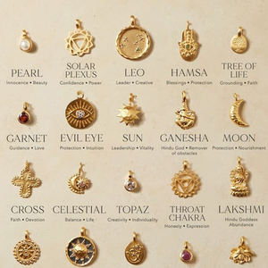 Pendentif DIY en acier inoxydable plaqué or 18 carats avec yeux croisés lune étoile perle <span class=keywords><strong>soleil</strong></span> coeur colliers vintage charmant pour femmes bijoux - Product Image 1