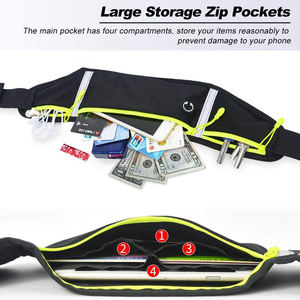 Ceinture de sport réfléchissante et élastique pour la course, la marche et la gym, sac banane étanche pour téléphone, pochette de ceinture pour la course - Product Image 3