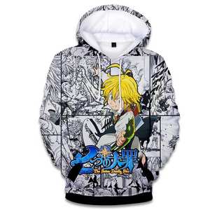 Felpa con Cappuccio Personalizzata Anti-Piega in Poliestere con Stampa 3D dei Sette Peccati Capitali per Uomo/Donna - Product Image 3