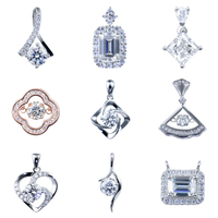 Prix d'usine Xingyue – Collier personnalisé en argent 925 avec croix florale, pendentifs et breloques en diamant Moissanite VVS pour la fabrication de bijoux