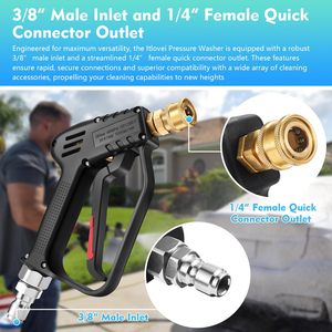 Stim High Pressure Washer Gun 4000Psi 280Bar Heavy Duty Car Wash <b>Spray</b> Gun With 360 Swivel Nozzle - Product Image 4