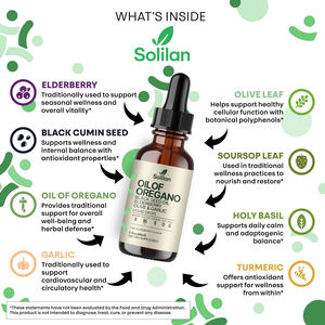 Gotas Líquidas de Orégano, Comino Negro y Saúco, Todo en Uno, para el Bienestar y la Función Celular Saludable - Product Image 6