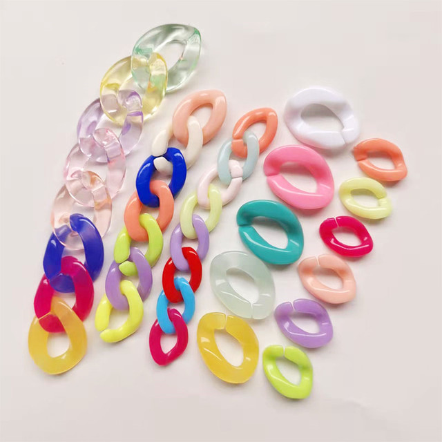 11-22mm Colorful Acrylic Flat Circle Ring Finding Open Circle Flat Connectors for Luggage Clothing Keychain Cuban Chain Making
