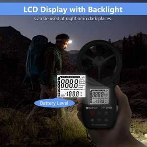 Anémomètre numérique portable HP-866B – Mesure de <span class=keywords><strong>vitesse</strong></span> du <span class=keywords><strong>vent</strong></span> (MPH, <span class=keywords><strong>Beaufort</strong></span>), température, sensation de froid, rétroéclairage, max/min - Product Image 5