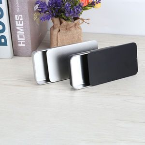 Boîtes métalliques rectangulaires noires de 110x65x16 mm pour pilules, <span class=keywords><strong>chewing</strong></span>-<span class=keywords><strong>gum</strong></span>, cosmétiques, avec couvercle coulissant - Product Image 6