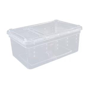 Moderna Bandeja de Alimentación de Plástico Transparente Ecológica para Reptiles, Vivario, Caja de Hábitat de Viaje con Cierre de Botón para Geckos y Ranas - Product Image 1