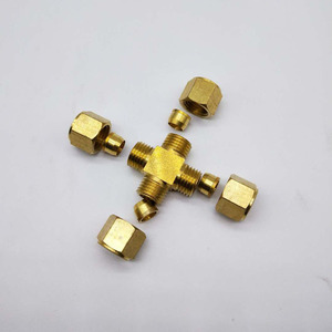 Connecteur en cuivre à quatre voies, manchon de compression 6 8 9.52 10mm pour humidificateur, eau, huile, vapeur, raccord de tuyau durable - Product Image 3