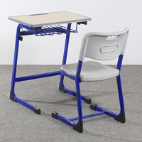 Mobilier pour collège élémentaire Ensemble table et chaises d'étude modernes Grand bureau d'étudiant avec chaise pour enfants