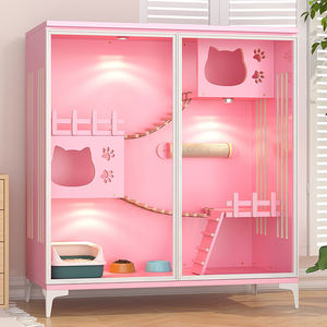 Yeni varış lüks pembe Pet Modern ahşap kedi mobilya ahşap ev evcil hayvan kafesi kedi - Product Image 6