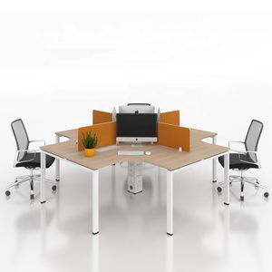 Guangzhou BERSON Modern dayanıklı dört koltuk ofis bilgisayar masası çerçeve kablo yuvası ile Metal masa ayakları - Product Image 5