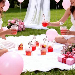 Favors de mariage de style moderne - Ensemble de gobelets en plastique or rose pour la décoration de fête - Product Image 5