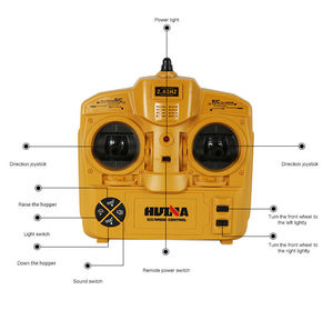 DWI Dowellin <span class=keywords><strong>Huina</strong></span> 1:14 Camión Volquete de Aleación con Control Remoto de 14 Canales 2.4Ghz, Vehículo RC de Ingeniería con Luces para Niños - Product Image 6