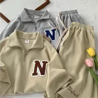 Ensembles Deux Pièces Gaufrés pour Femme Été, T-shirts à Col Polo et Shorts Amples Jambe Large, Tenue de Sport Décontractée Féminine
