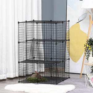 Vente flash : <span class=keywords><strong>Cage</strong></span> pour animaux de compagnie en métal à 3 niveaux, détachable, grande, pour lapins, enclos modulaire combinable pour petits animaux - Product Image 1