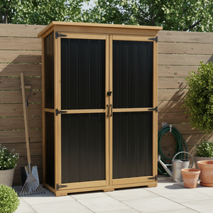 Abri de jardin en bois extérieur grand format SDGS017 avec étagères et toit résistant aux intempéries pour <span class=keywords><strong>garage</strong></span>, patio, cour et jardin - Product Image 1