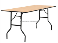 Ensemble de table à manger en bois laminé pour banquet rectangulaire pliant de 96*40*30 pouces moderne antique en métal