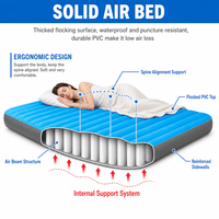 Matelas Gonflable Double avec Pompe Électrique, PVC Floqué Portable 22cm pour Maison, Camping, Hôtel, Extérieur, Vente en Gros