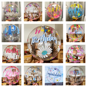 Wholesale 20inch Double-Sided Printed Happy <strong>Birthday</strong> Bobo Balloons <strong>for</strong> <strong>Birthday</strong> Party Festival <strong>Decoration</strong> - Product Image 1