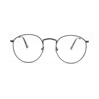 Kacamata Bingkai Bulat Desain Optik Vintage Grosir OEM Warna Gun Metal untuk Pantai