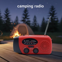 3-Wege-Ladestation mit Handkurbel und Solarpanel, 2000mAh Typ-C Powerbank, 3 LED SOS-Taschenlampe, Camping- und Überlebensradio