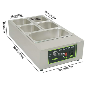 Matériel <span class=keywords><strong>de</strong></span> tempérage du chocolat électrique pour cuisine d'hôtel, <span class=keywords><strong>prix</strong></span> commercial, 5 pots à chocolat numériques en acier inoxydable - Product Image 4