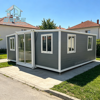 Maison préfabriquée en acier anti-corrosion de 20 pieds, durable, isolée, pliable, pour l'hébergement de visiteurs dans les arrière-cours des banlieues