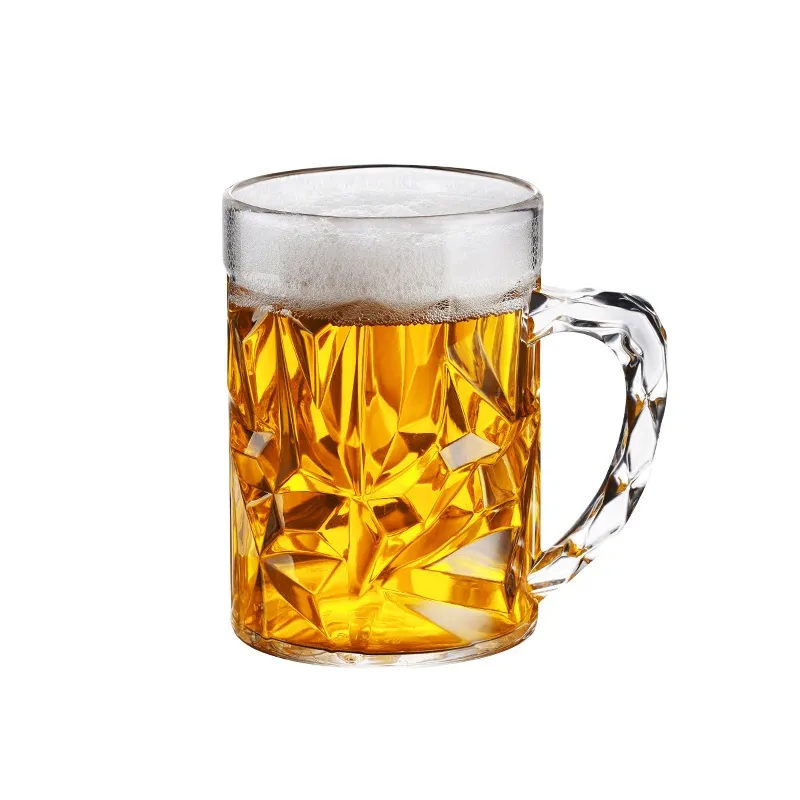 Large Capacity Acrylic Beer Mug Glass Transparent Plastic Anti-drop Bar Glass 400-600ml Juice Cup Draught-beer Cup