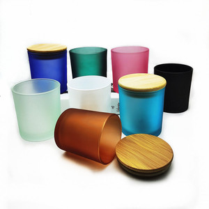 Giá đỡ nến thủy tinh bán trong suốt, có thể tùy chỉnh màu sắc, nắp gỗ, dung tích 8oz-24oz, in nổi/in lụa - Product Image 1