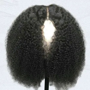 Mật độ 200 HD ren Tóc Giả afro kinky xoăn tóc giả afro tóc giả tóc cho con người Đen tóc trong suốt Mông Cổ tự nhiên phía trước phụ nữ