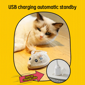 Juguete Eléctrico de Peluche <span class=keywords><strong>para</strong></span> <span class=keywords><strong>Gatos</strong></span>, <span class=keywords><strong>Ratones</strong></span> Pequeños <span class=keywords><strong>para</strong></span> Divertir a los <span class=keywords><strong>Gatos</strong></span>, Juguete Automático Resistente a Mordidas <span class=keywords><strong>para</strong></span> Masticar y Hacer Ejercicio, Estilo de Dibujos Animados - Product Image 4