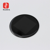 Disesuaikan bentuk bulat kaca Tempered 5% transparan layar Panel sentuh kaca