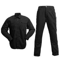 Uniforme tactique unisexe kaki, vente en gros, chemise à manches longues en coton respirant et durable, pantalon cargo, vêtements de travail robustes pour la sécurité
