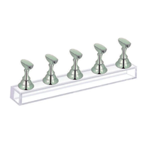 Présentoir en acrylique Portable de support d'embouts d'ongle magnétique professionnel avec l'aimant 5 pièces/ensemble embouts en plastique multicolores