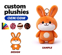 Porte-clés Lapin en Peluche Personnalisé, Adorable Jouet en Peluche Lapin Rembourré pour Cadeaux Promotionnels, Peluches Animaux Doux Personnalisables OEM ODM