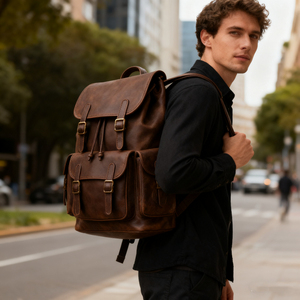 <span class=keywords><strong>Zaino</strong></span> in <span class=keywords><strong>Pelle</strong></span> Personalizzato da 15 Pollici per Laptop, <span class=keywords><strong>Zaino</strong></span> Vintage da Viaggio in Vera <span class=keywords><strong>Pelle</strong></span> Resistente per <span class=keywords><strong>Uomo</strong></span> in Offerta - Product Image 3