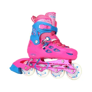 Hot Sale Custom Verstelbare Inline Rolschaatsen Verlichten 4 Wielen Skates Inline Duurzame Harde Laars Gratis Skate Schoenen