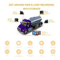 Monitor Layar Sentuh 10,36 Inci 1080P Kamera Truk Tahan Air IP68 DVR 360 Derajat 4 Kanal