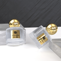 Bouteille en verre vide OEM pour atomiseur, flacon pulvérisateur avec pompe, bouteilles de parfum en verre à rayures verticales