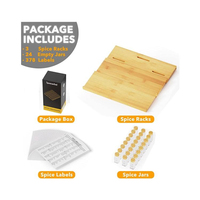 En gros, Organisateur de tiroir de cuisine à 3 niveaux pour pots à épices, en bambou naturel, avec grille et plateau pour assaisonnements
